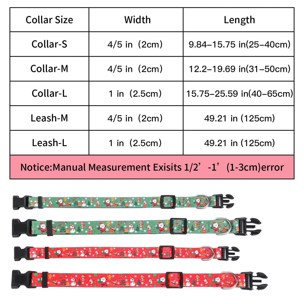 Christmas Dog Collar and Leash Set – Holiday Matching Lead