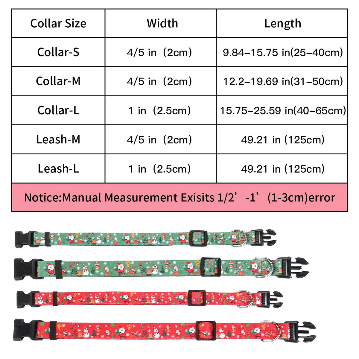 Christmas Dog Collar and Leash Set – Holiday Matching Lead