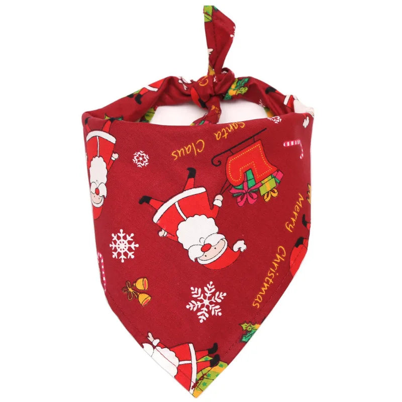 Custom Christmas Dog Bandana – Cotton Holiday Triangle Scarf