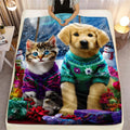 Christmas Flannel Pet Blanket – Soft Holiday Throw for Dogs & Cats