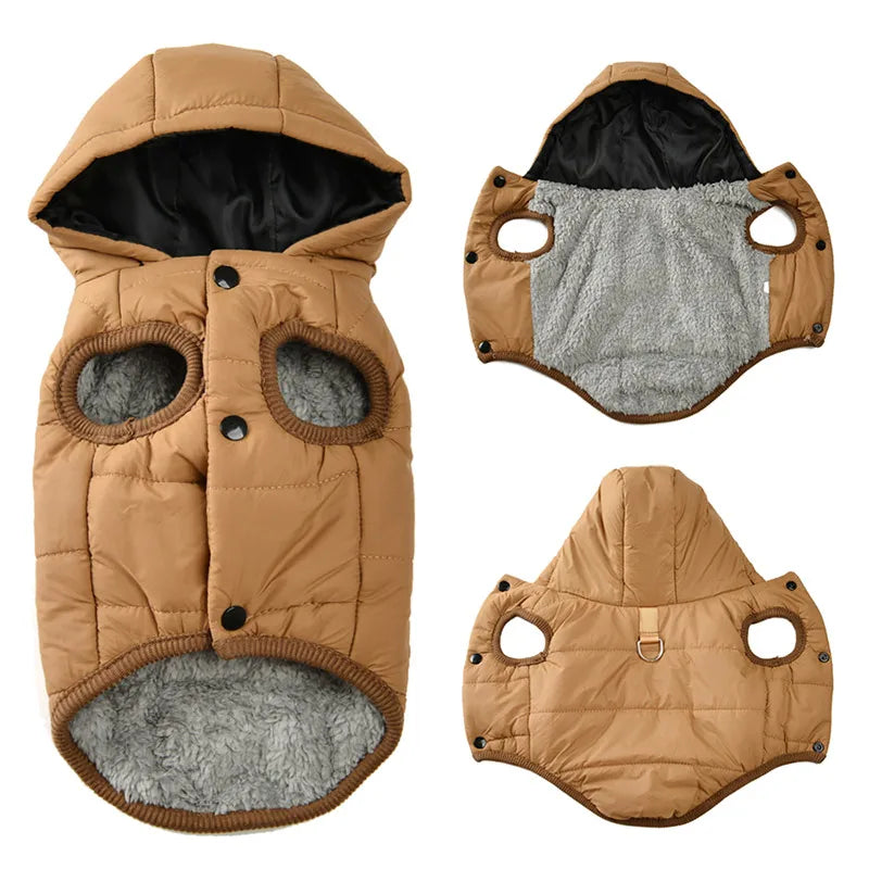 Faux-Fur-Trim Winter Dog Parka – Warm Hooded Coat