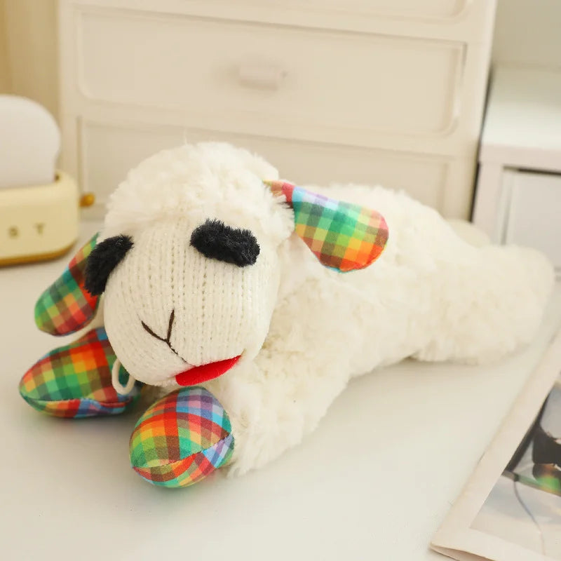 Mini Lambchop-Style Plush Dog Toy – Classic Sheep Squeaker