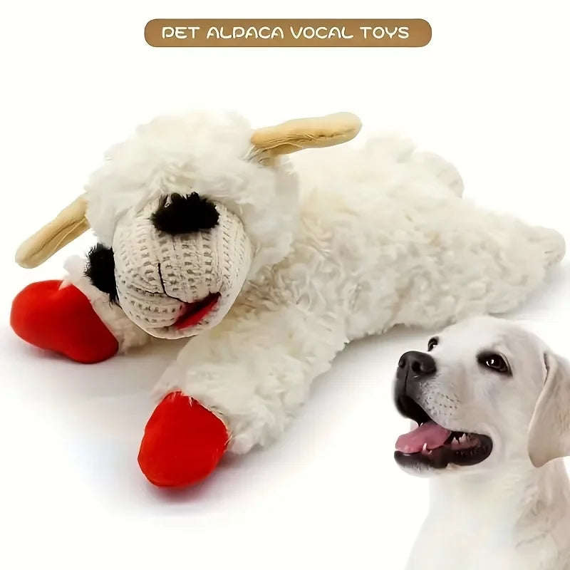Mini Lambchop-Style Plush Dog Toy – Classic Sheep Squeaker