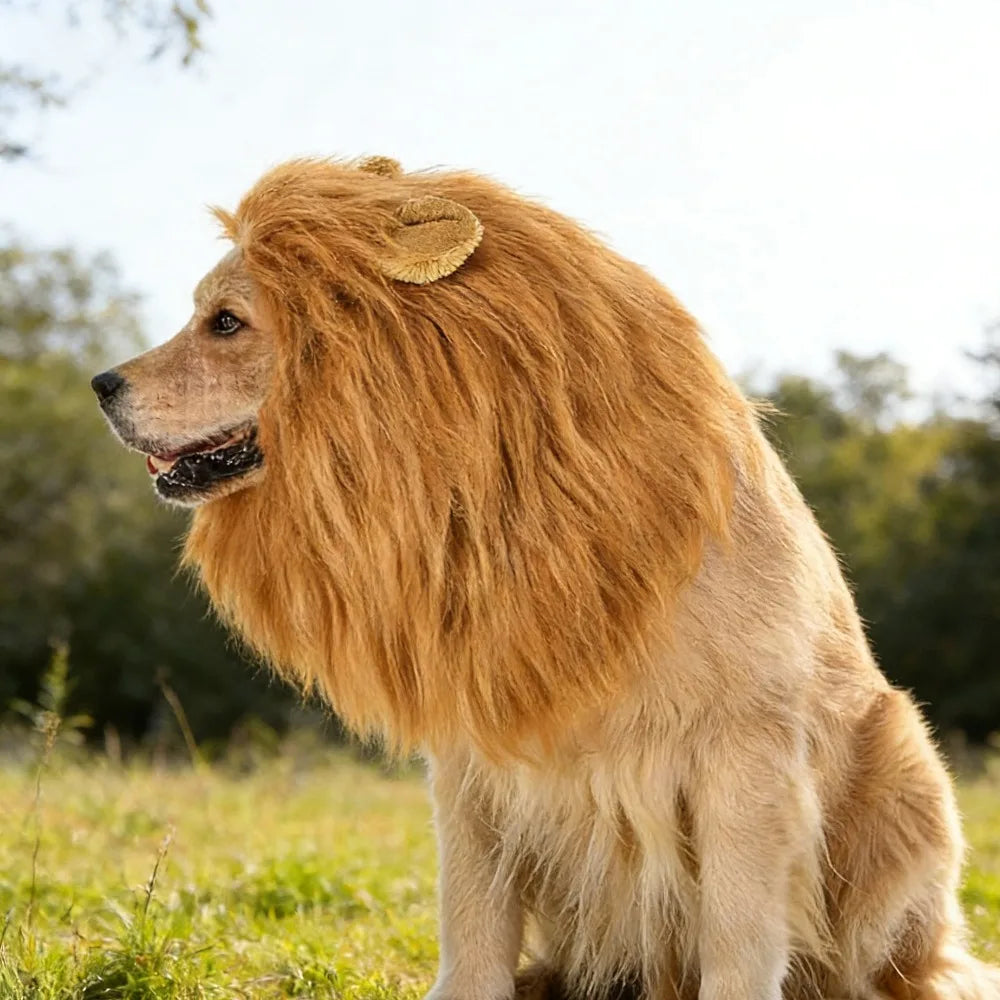 Lion Mane Pet Costume Wig – Funny Halloween Dress-Up