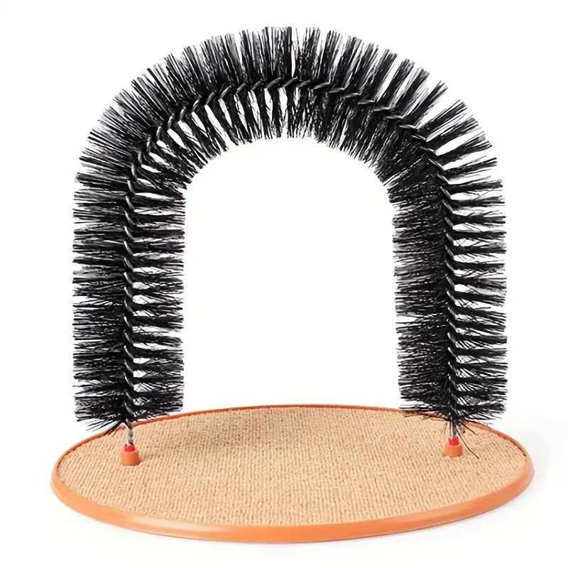Cat Self-Grooming Arch – Massage Brush & Scratching Pad