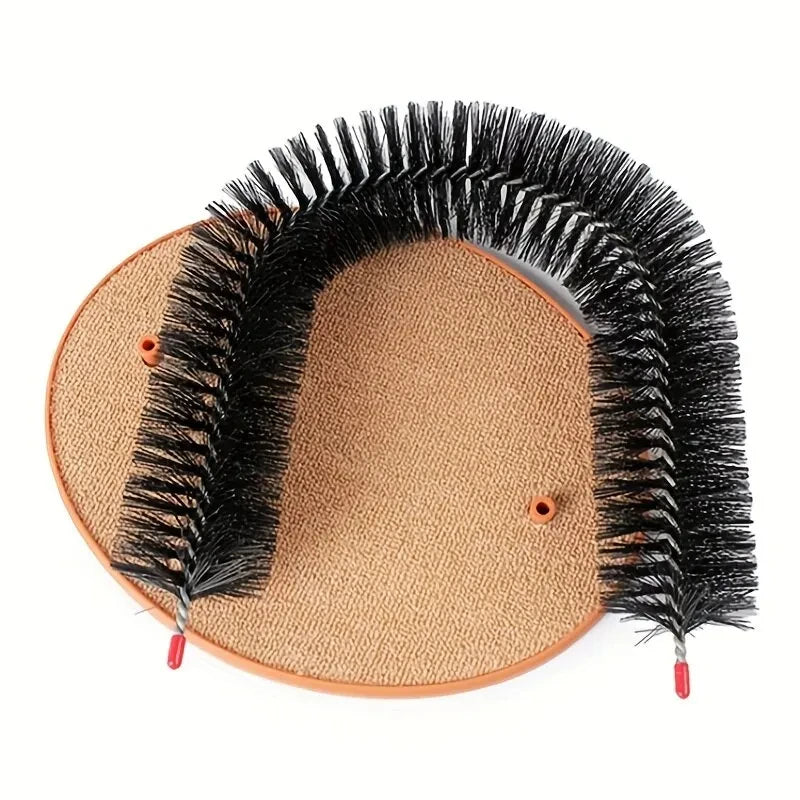 Cat Self-Grooming Arch – Massage Brush & Scratching Pad