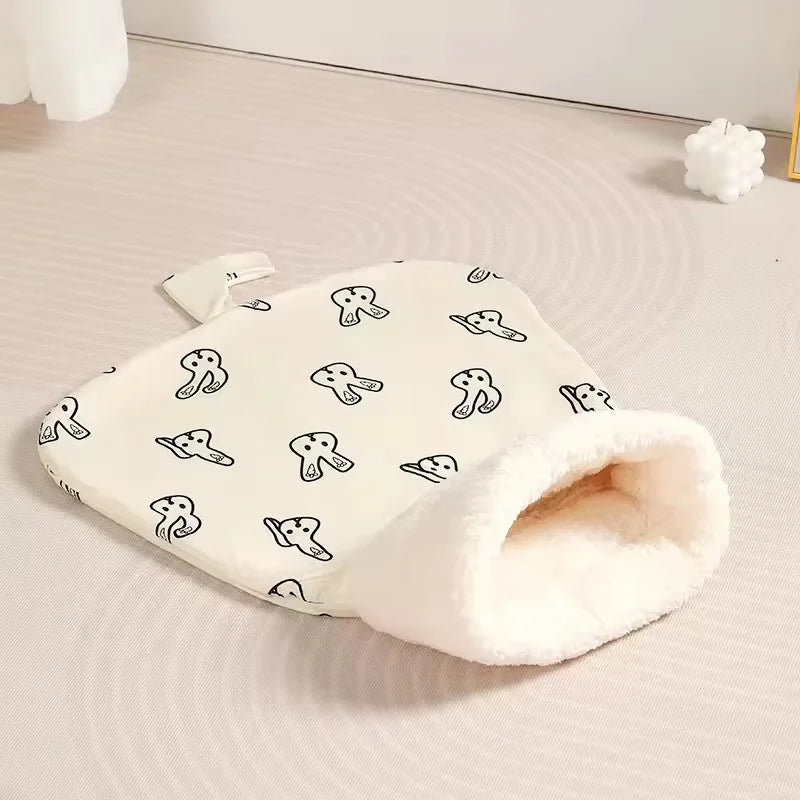 Self-Warming Cave Cat Bed – Winter Hideaway