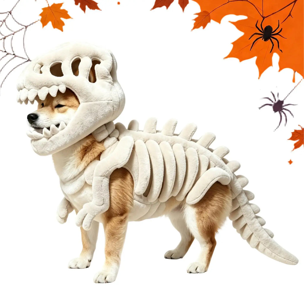Dinosaur Bone Pet Costume – Halloween Dino Hoodie