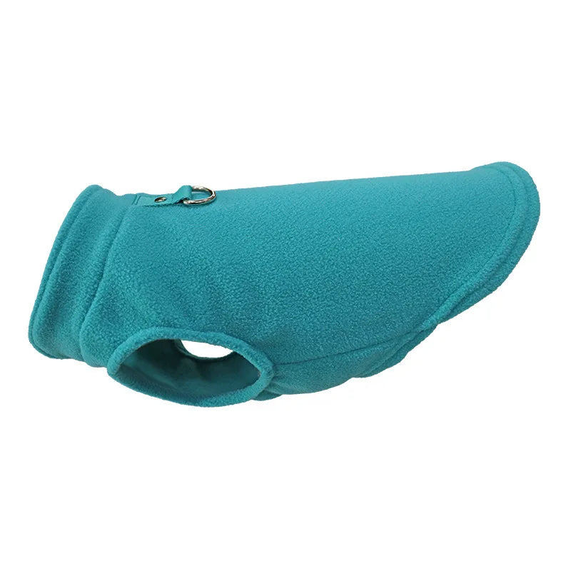 Fleece Dog Vest with D-Ring Leash Attachment