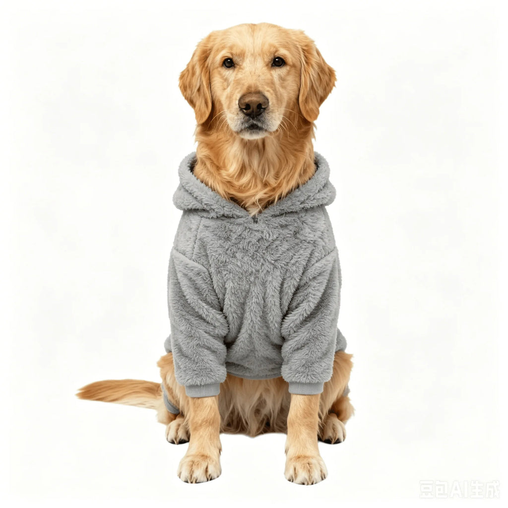 Fleece Dog Hoodie with Kangaroo Pocket – Warm Winter Coat