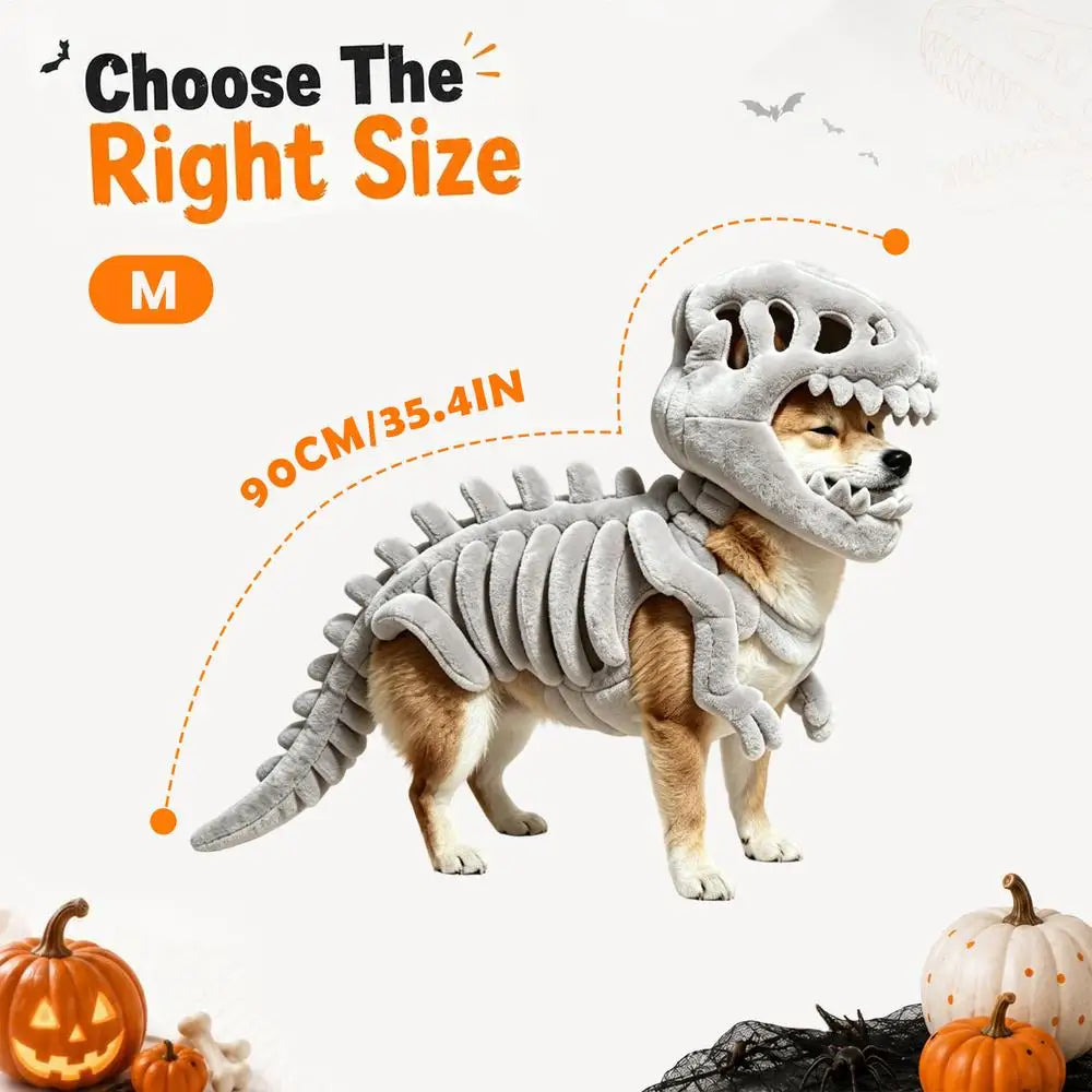 Dinosaur Bone Pet Costume – Halloween Dino Hoodie