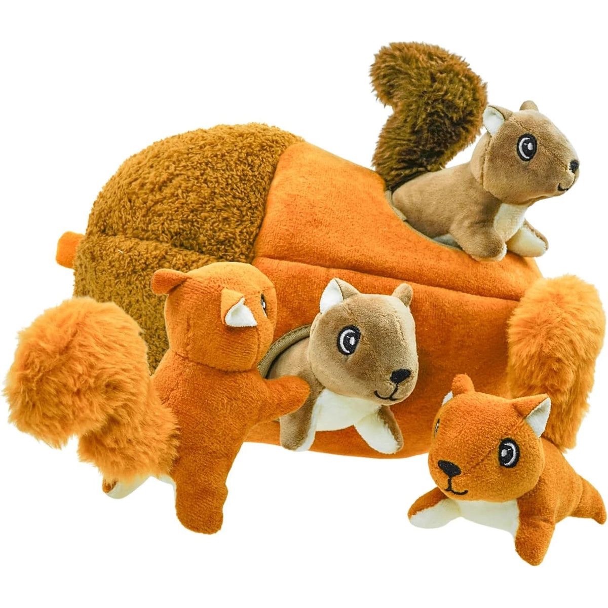Hide-and-Seek Squirrel Plush Puzzle Dog Toy – Nose-Work Enrichment Toy