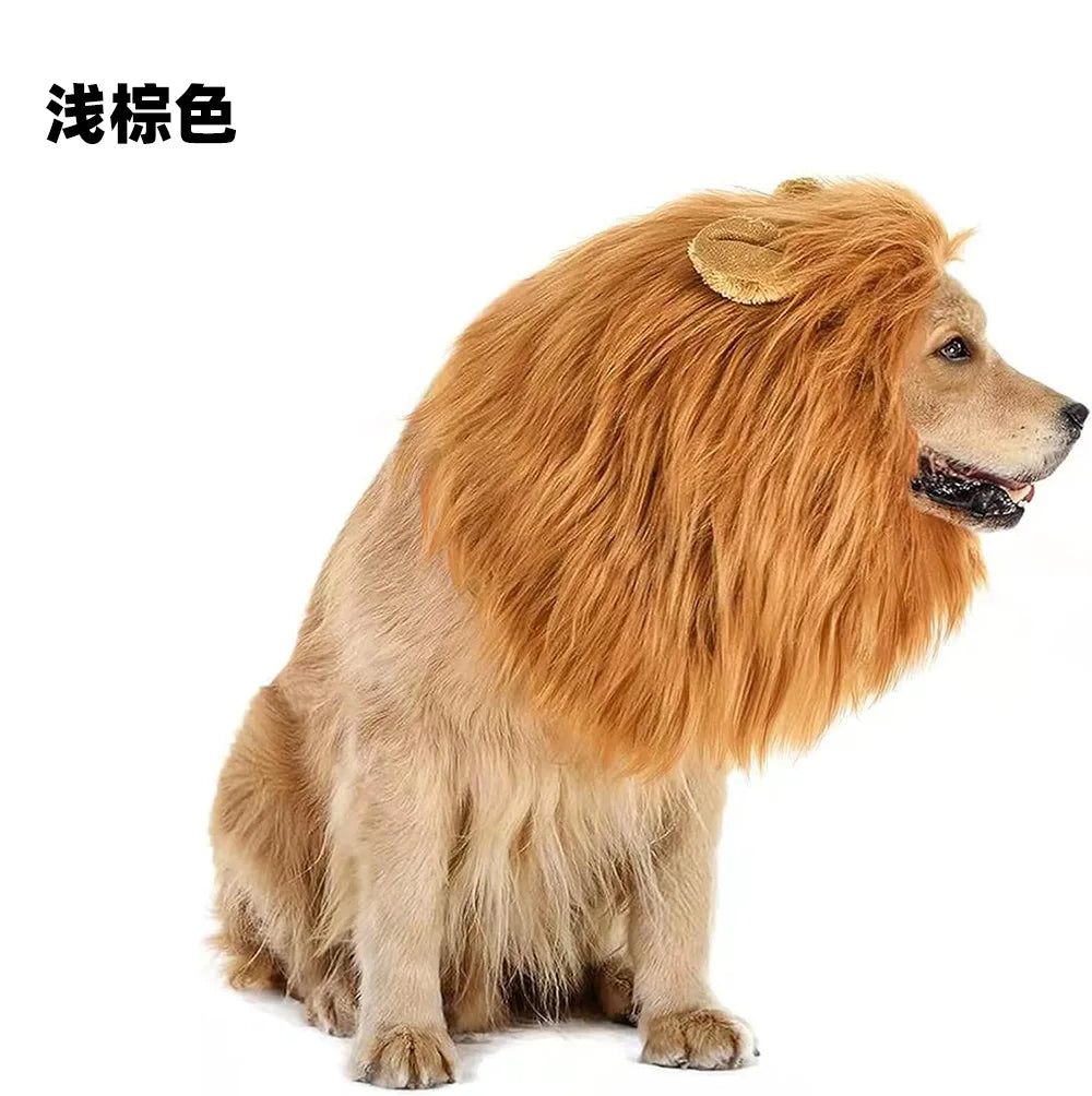Lion Mane Pet Costume Wig – Funny Halloween Dress-Up
