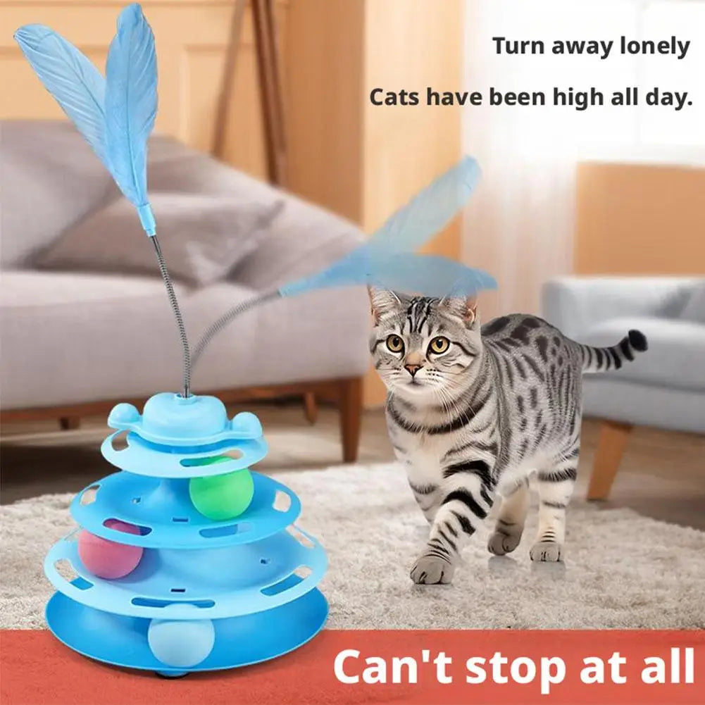 4-Tier Cat Ball Track Tower