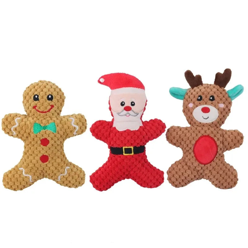 Christmas Squeaky Dog Toy Pack – Plush Holiday Chew Toys