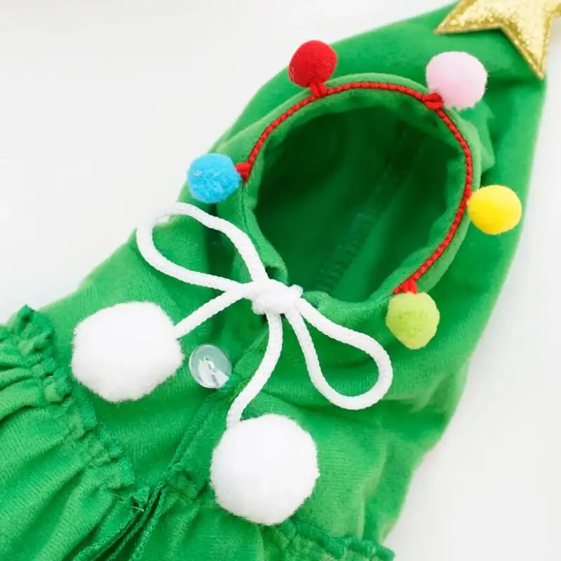 Walking Christmas Tree Pet Costume – Holiday Outfit with Star Hat
