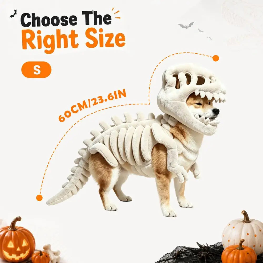 Dinosaur Bone Pet Costume – Halloween Dino Hoodie