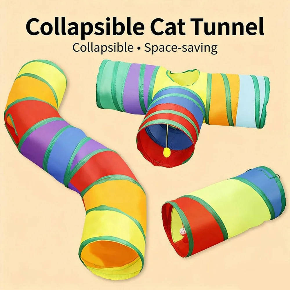 Collapsible 3-Way Cat Tunnel