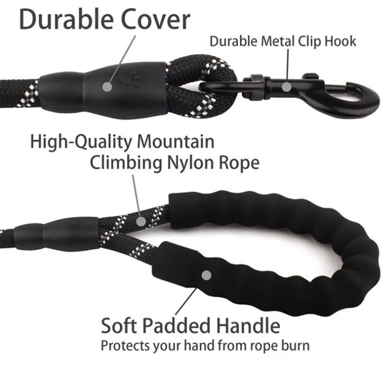 Reflective Dog Leash – Night-Safe Walking