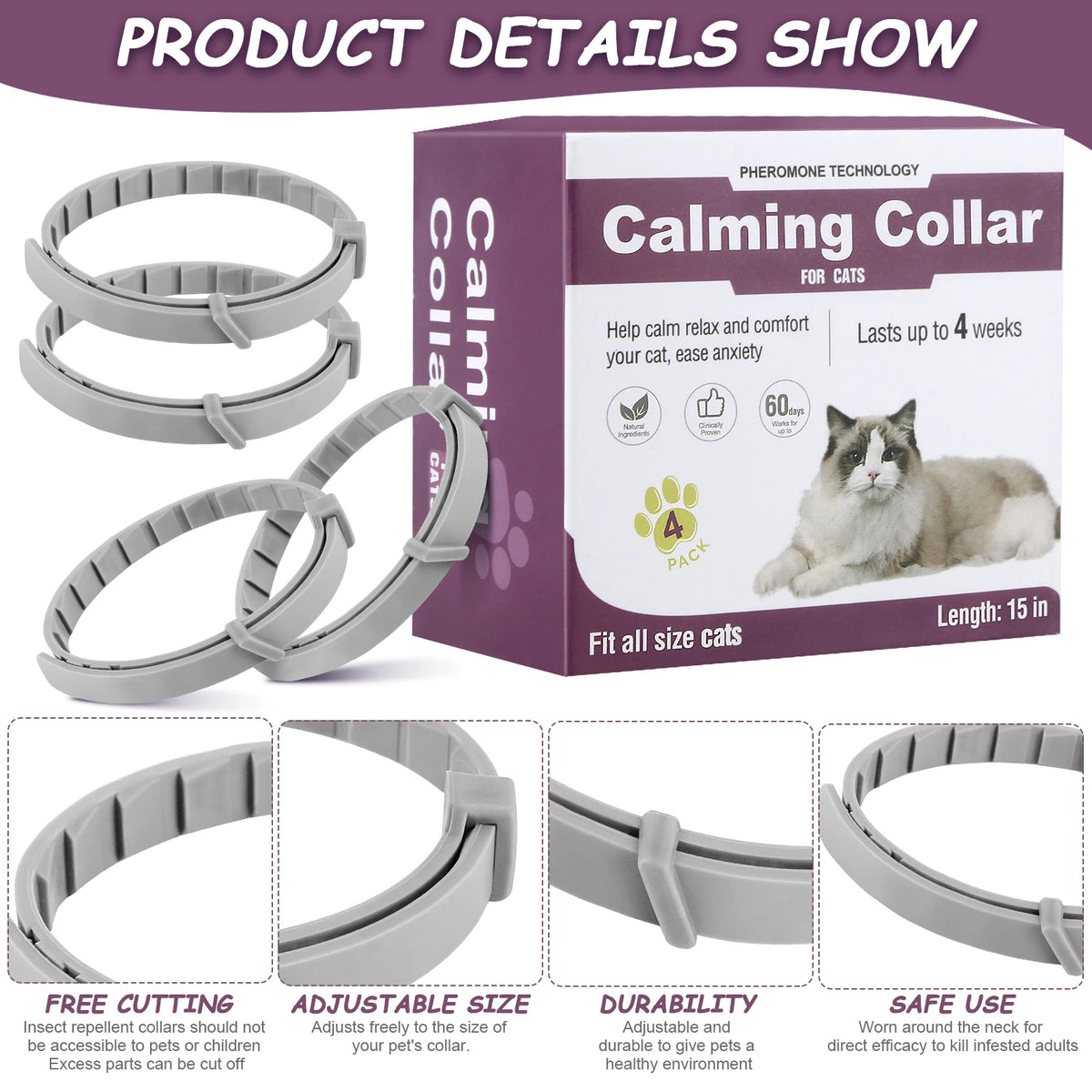 Calming Pheromone Collar for Dogs & Cats – Anxiety Relief