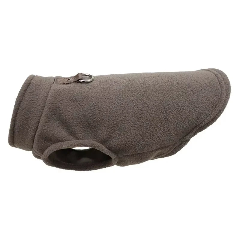 Fleece Dog Vest with D-Ring Leash Attachment