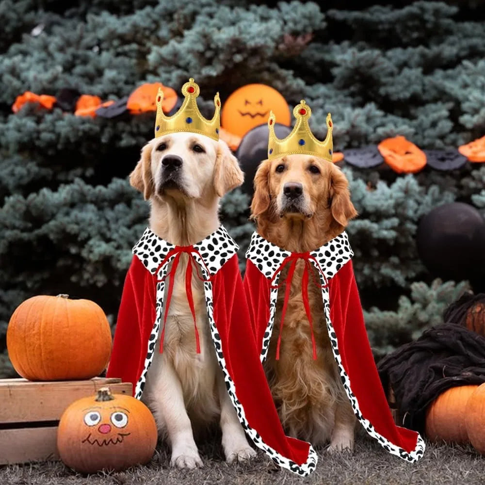 Royal King Cloak & Crown Dog Costume