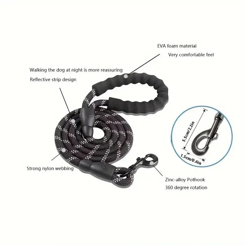 Reflective Dog Leash – Night-Safe Walking