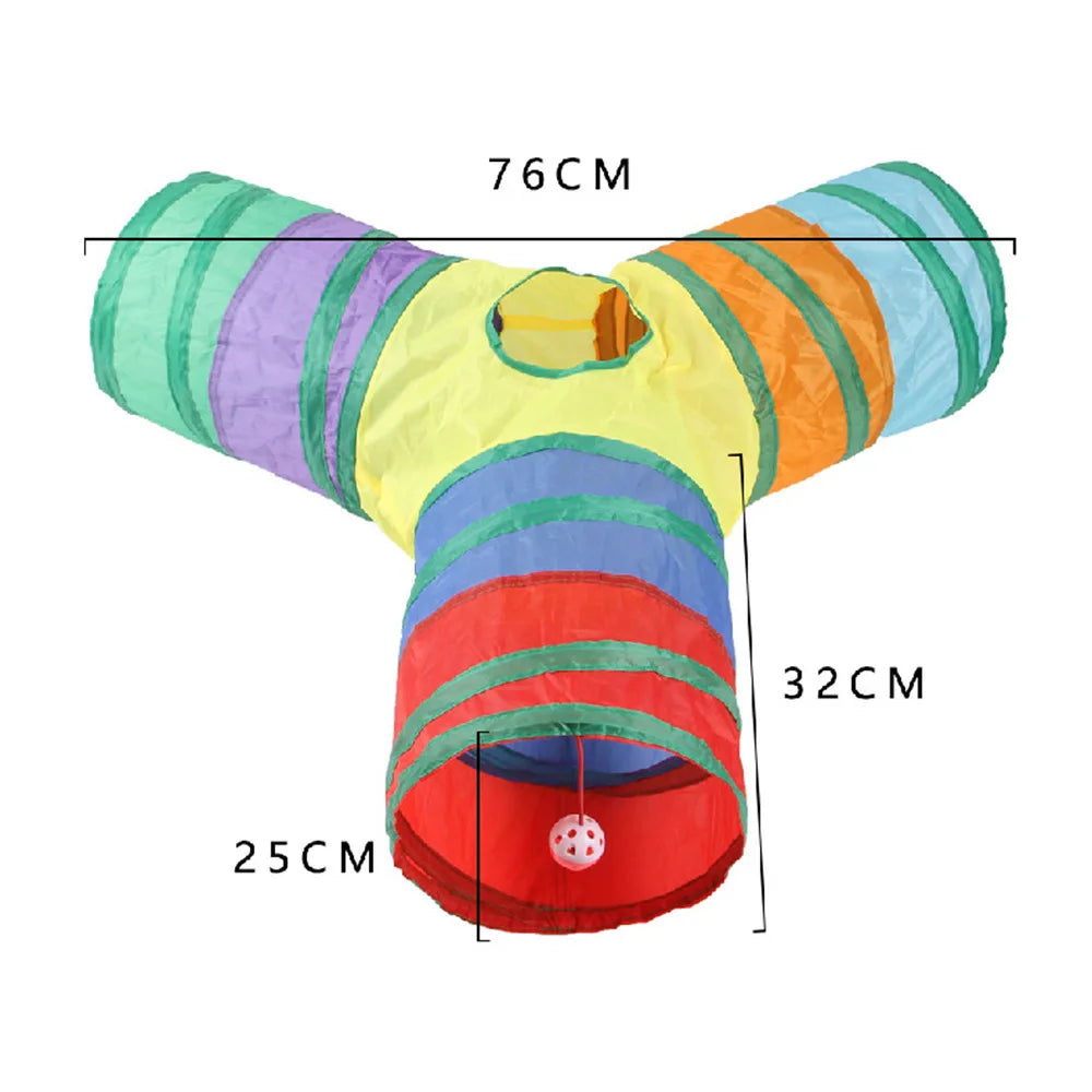 Collapsible 3-Way Cat Tunnel
