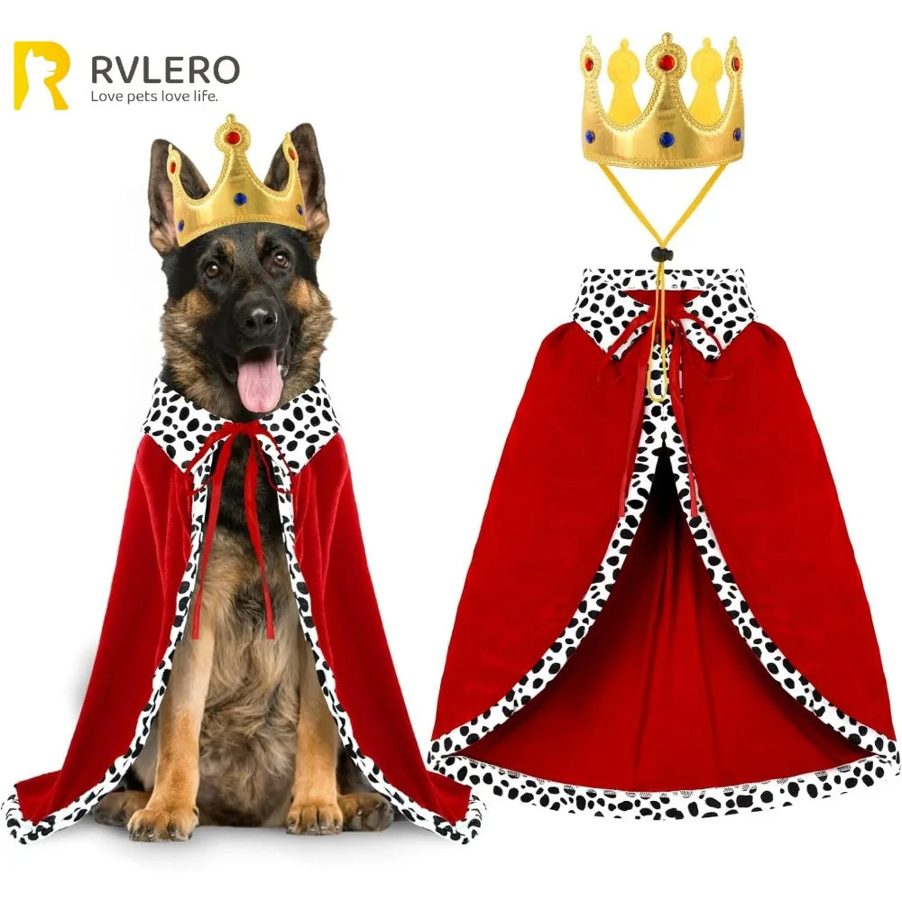Royal King Cloak & Crown Dog Costume