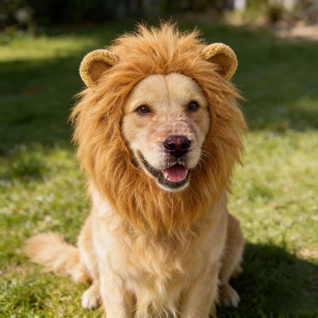 Lion Mane Pet Costume Wig – Funny Halloween Dress-Up