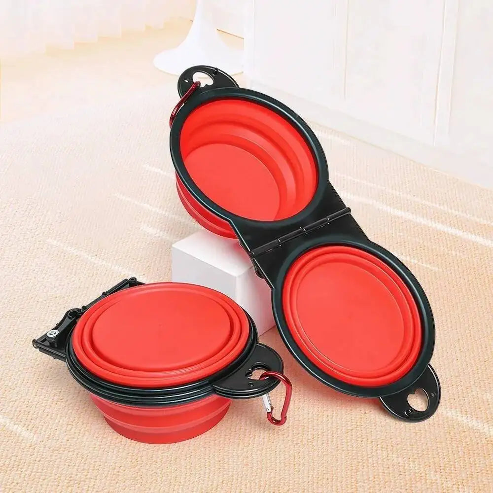2-in-1 Collapsible Double Travel Pet Bowl