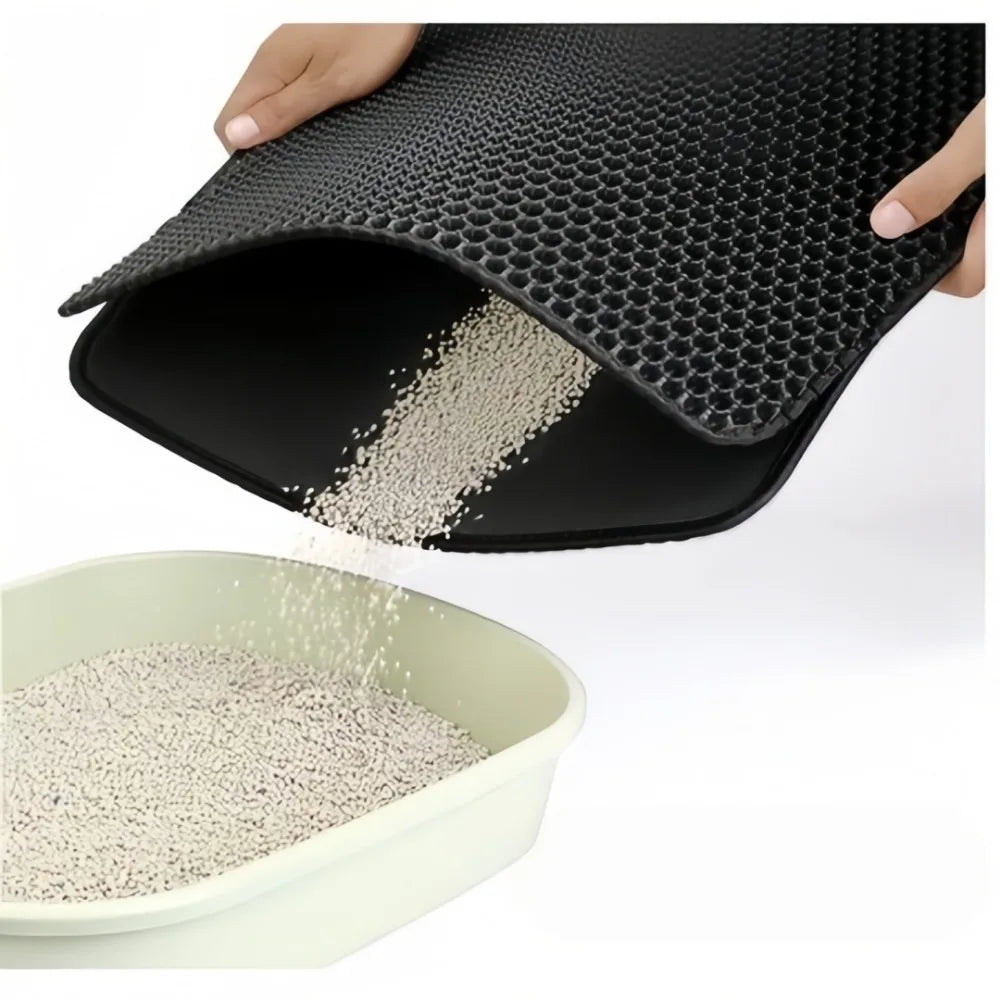 Double-Layer Honeycomb Cat Litter Mat – Waterproof & Non-Slip