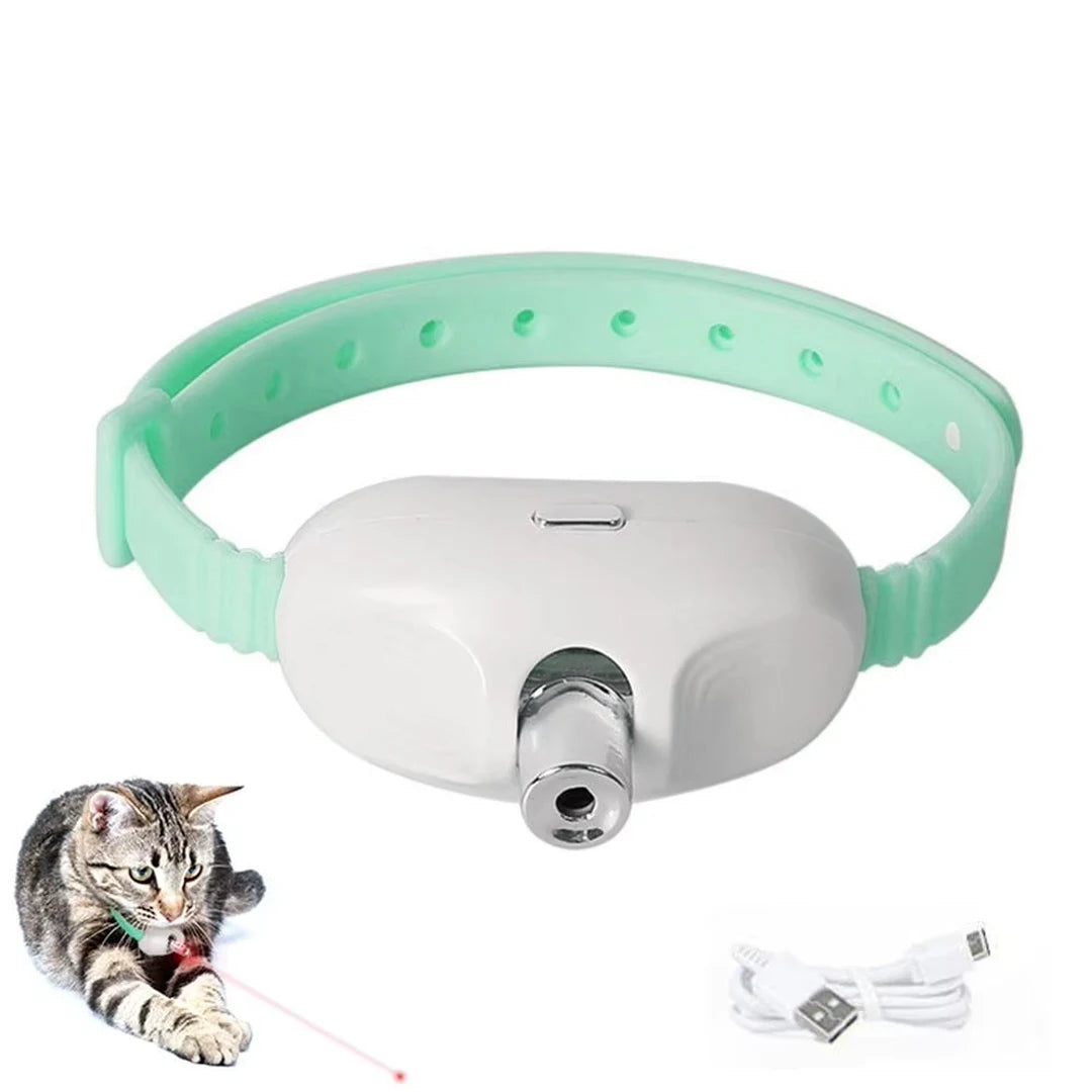 Auto Laser Cat Collar – USB Rechargeable Interactive Teaser