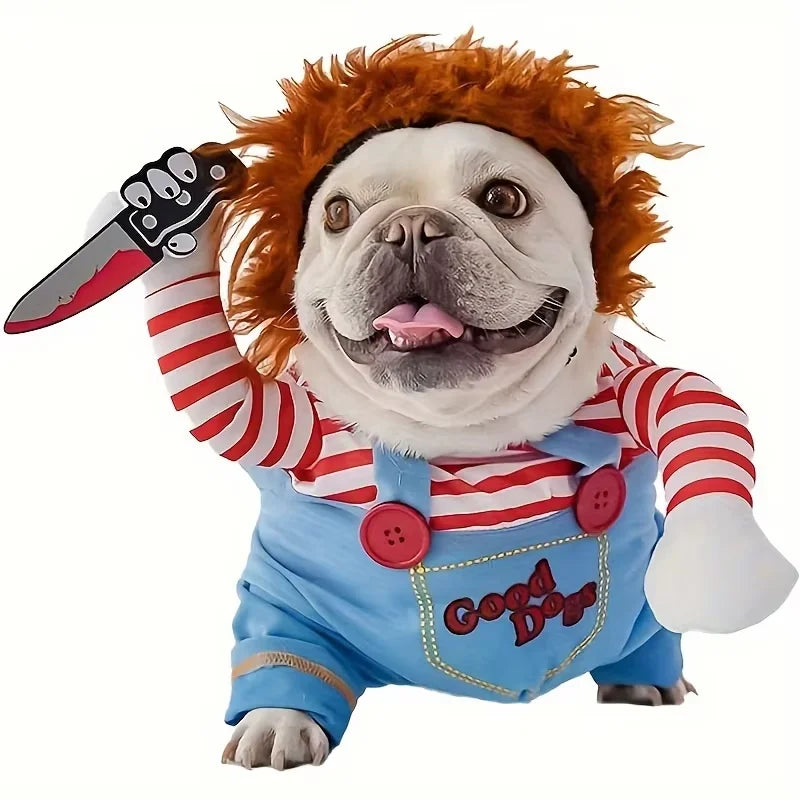 Chucky-Style Pet Costume for Halloween