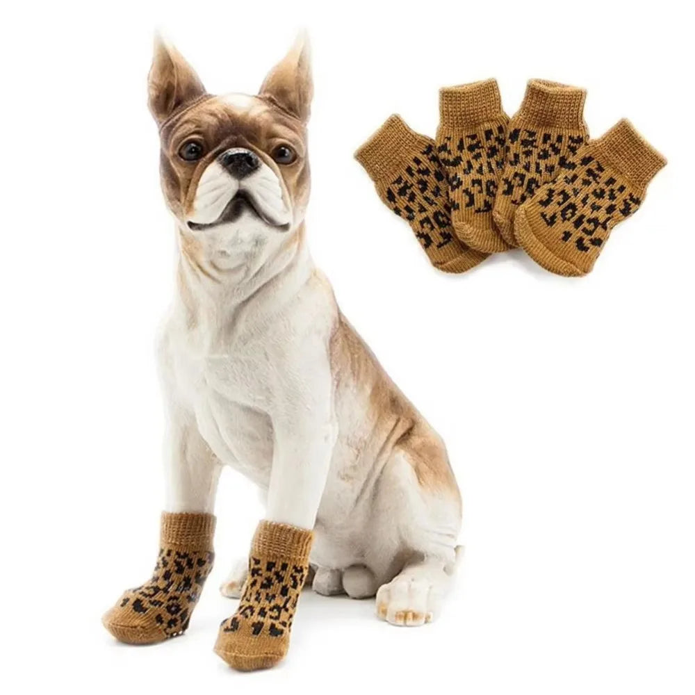 Anti-Slip Dog Socks – 4-Pack Winter Paw Wear