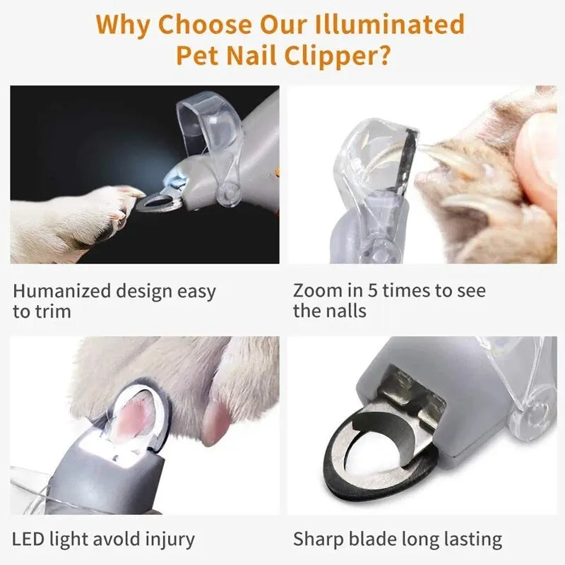LED Pet Nail Clipper with Safety Guard