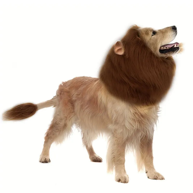 Lion Mane Pet Costume Wig – Funny Halloween Dress-Up