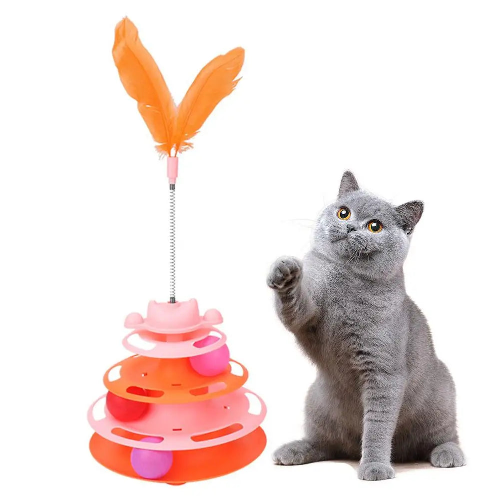 4-Tier Cat Ball Track Tower