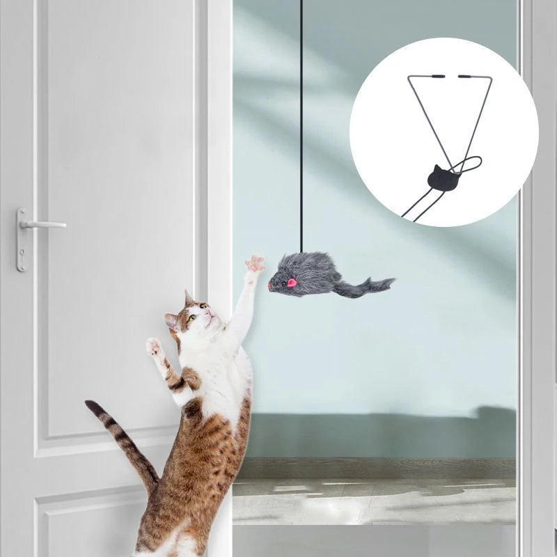 Hanging Door Mouse Bungee Cat Toy