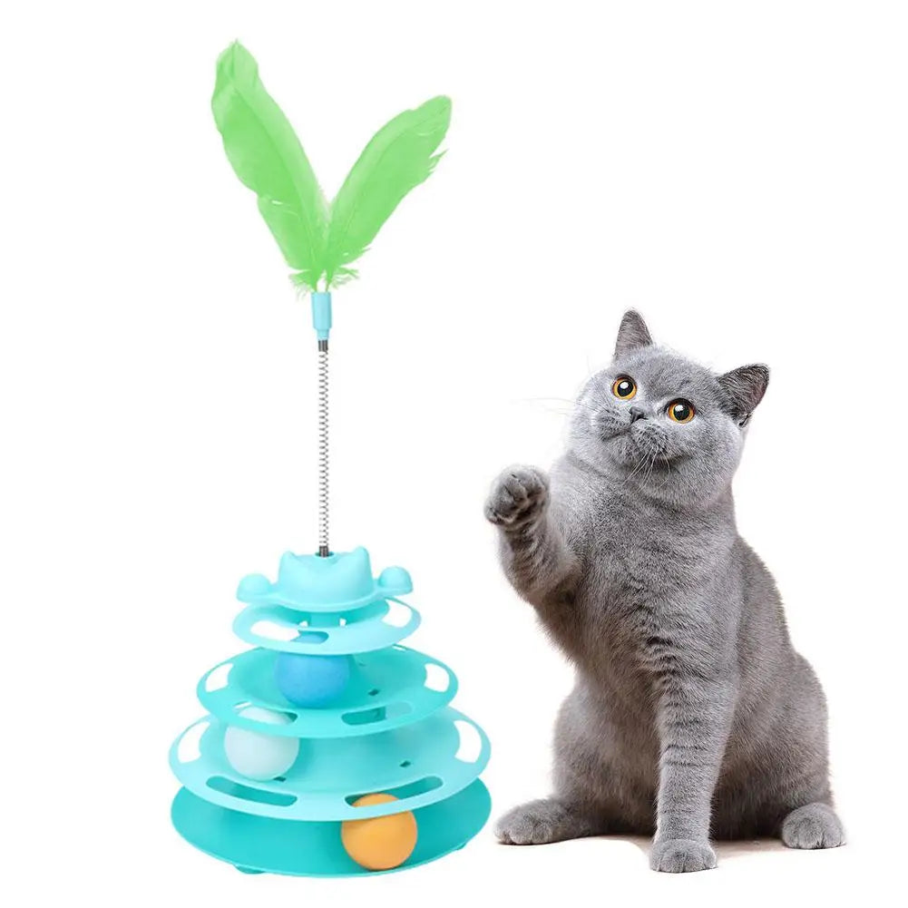 4-Tier Cat Ball Track Tower