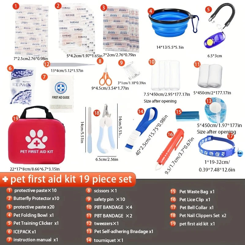Portable Pet First Aid Kit – 30-Piece