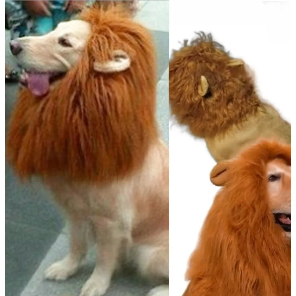 Lion Mane Pet Costume Wig – Funny Halloween Dress-Up