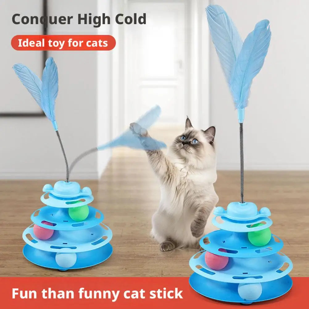 4-Tier Cat Ball Track Tower