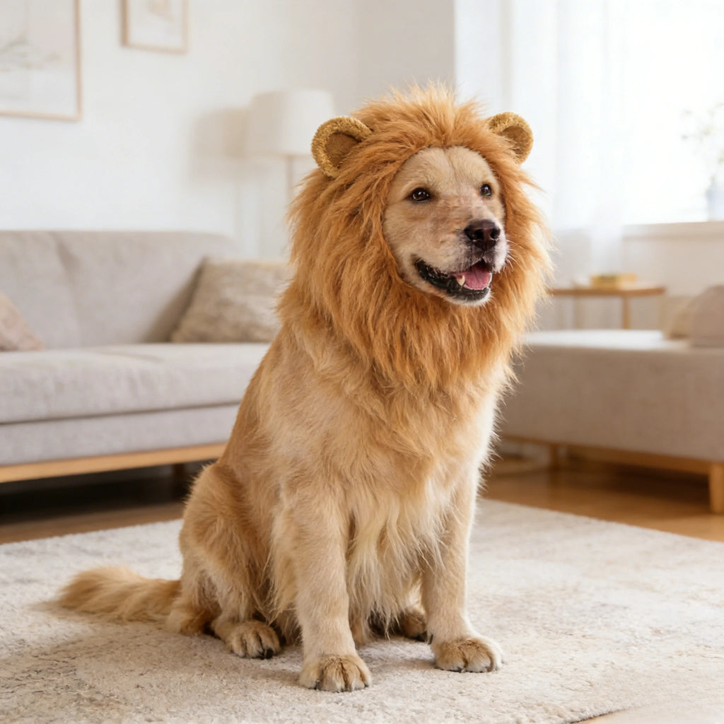 Lion Mane Pet Costume Wig – Funny Halloween Dress-Up