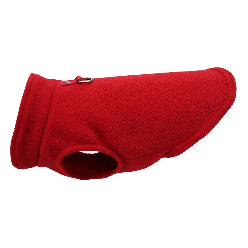 Fleece Dog Vest with D-Ring Leash Attachment