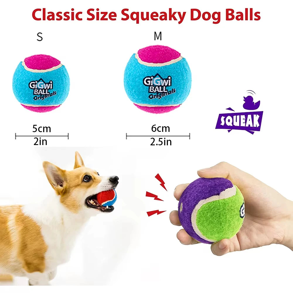 Squeaky Tennis Balls for Dogs – 4-Pack Fetch Toys