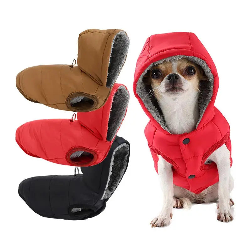 Faux-Fur-Trim Winter Dog Parka – Warm Hooded Coat
