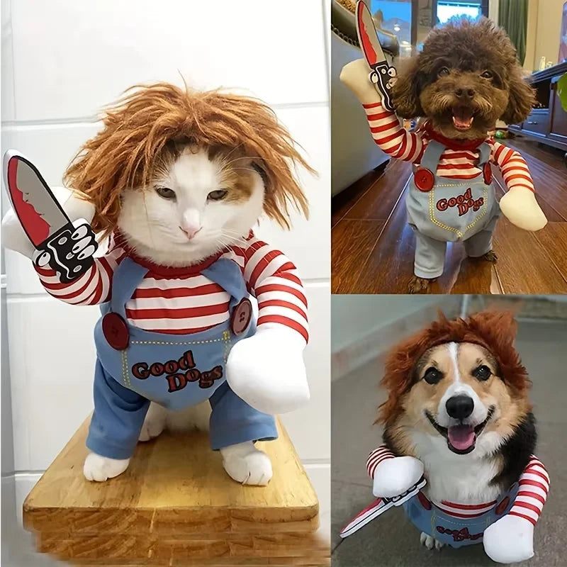 Chucky-Style Pet Costume for Halloween