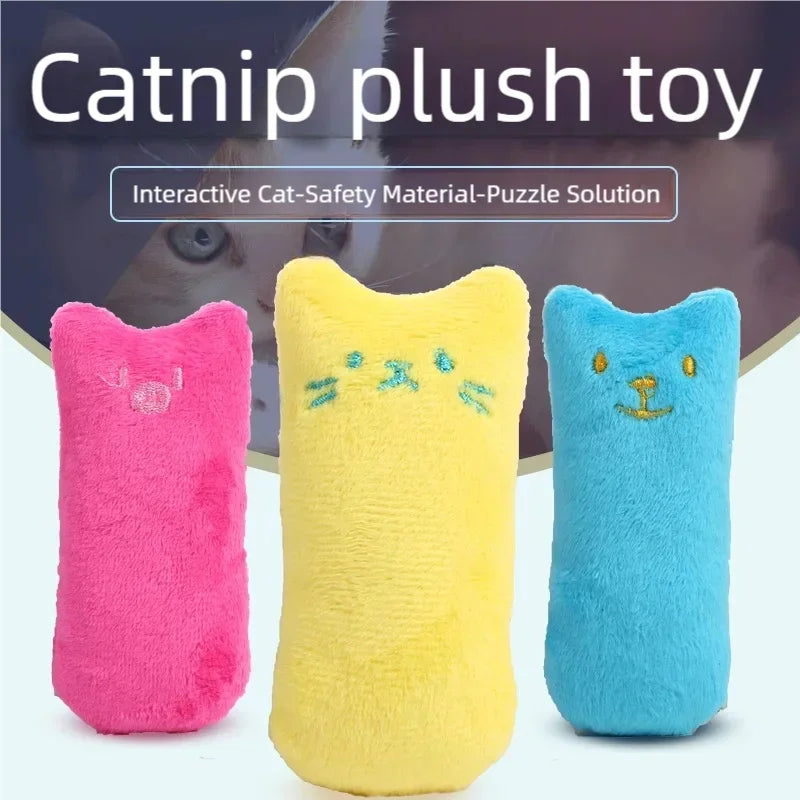 Squeaky Catnip Plush Toy – Interactive Kitten Chew Toy