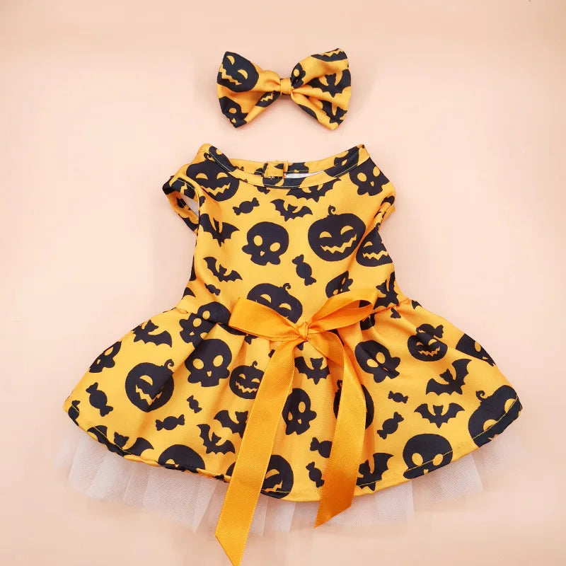 Pumpkin Tulle Dog Dress – Halloween Party Outfit